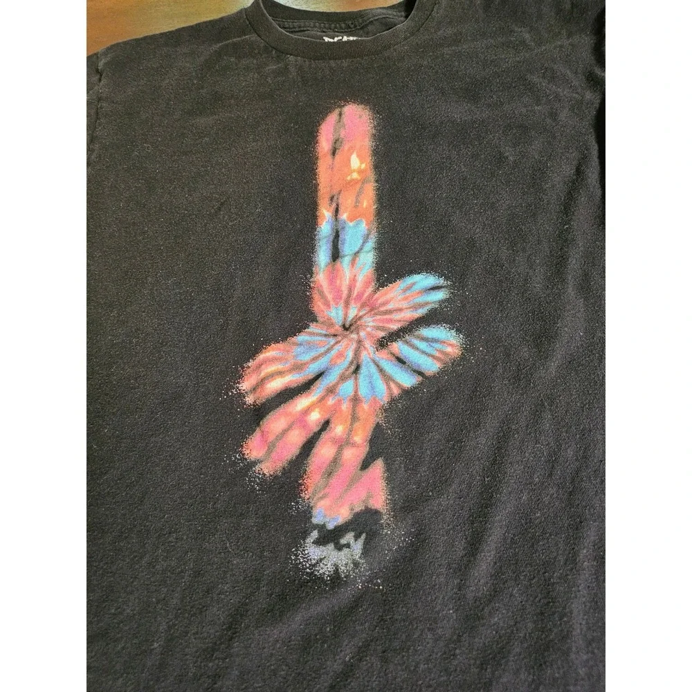 Deathwish Skateboards T-Shirt Mens Medium Black Tie Dye Spray Graphic Tee